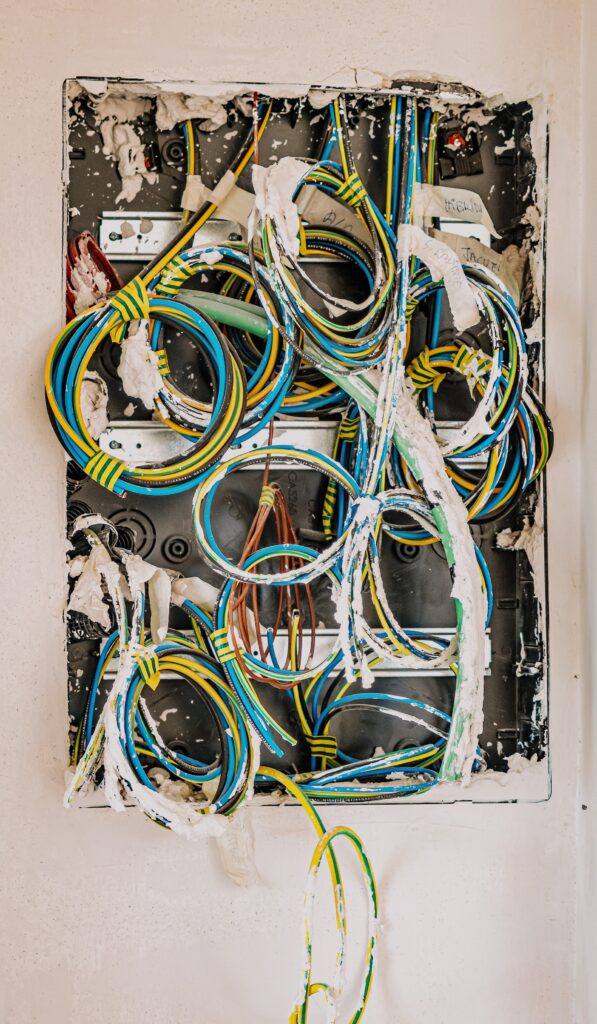 Electrical wiring inside of a wall